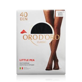 Женские колготки с рисунком Orodoro Little Pea 40den Nero 2 размер