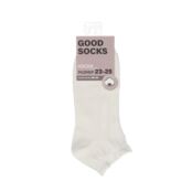 Женские однотонные укороченные носки Good Socks Лапша с кружевом белые р.23 3143575 фото 1