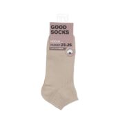 Женские однотонные укороченные носки Good Socks Лапша бежевые р.23-25 3143574 фото 1