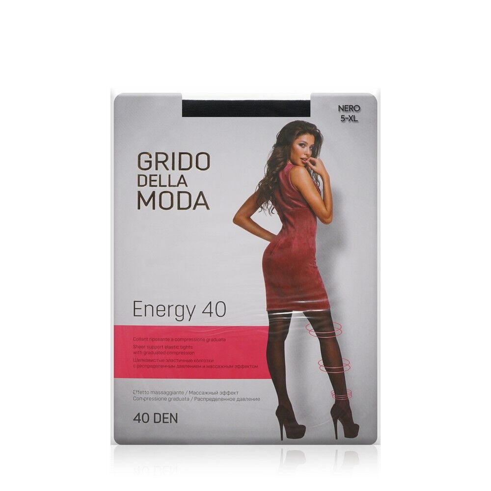 Женские колготки Grido della Moda Energy с массажным эффектом 40den Nero 5 3076739 фото 1