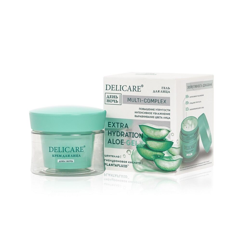 Увлажняющий гиалуроновый гель для лица Delicare Extra Hydration Aloe-gel 50 3140654 фото 1