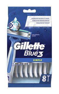 Набор из восьми одноразовых станков для бритья Gillette Blue 3 Simple Pack