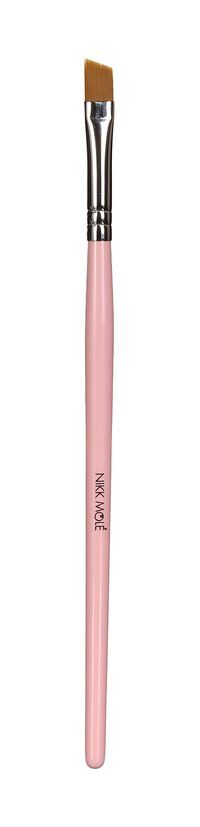 Удлиненная скошенная кисть для окрашивания бровей Nikk Mole Pink Brush 72 фото 1