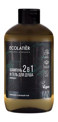 Шампунь-гель для душа с маслом кипариса и экстрактом зеленого чая Ecolatier фото 1