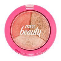 Палетка румян и хайлайтера для лица Golden Rose Miss Beauty Glow Baked Trio