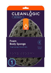 Губка-спонж для тела с древесным углем Cleanlogic Detoxify Charcoal Foam Bo фото 1