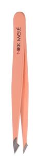 Пинцет для бровей со скосым срезом Nikk Mole Peach Oblique Tweezers