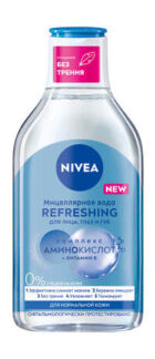 Мицеллярная вода для нормальной кожи для лица, глаз и губ Nivea Refreshing