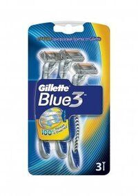 Набор из трех одноразовых станков для бритья Gillette Blue3