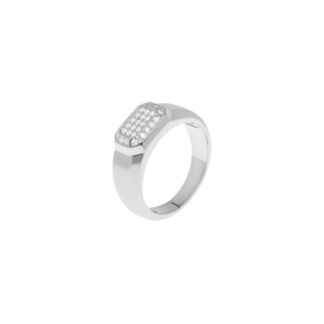 Кольцо Faceted Diamond Signet Ring – Silver LUV AJ