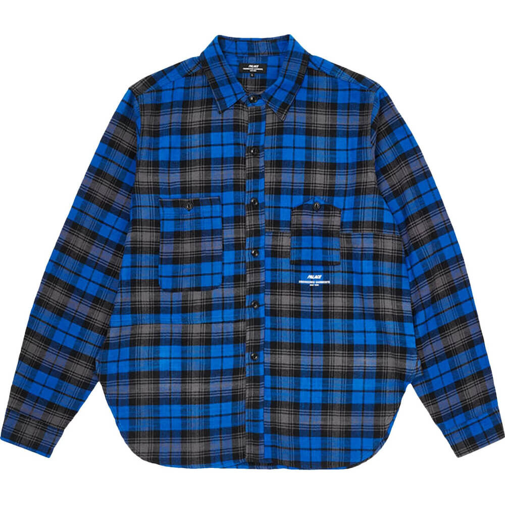 Рубашка Palace x Engineered Garments Panel Check, синий P23SHT082 | Blue фото 1