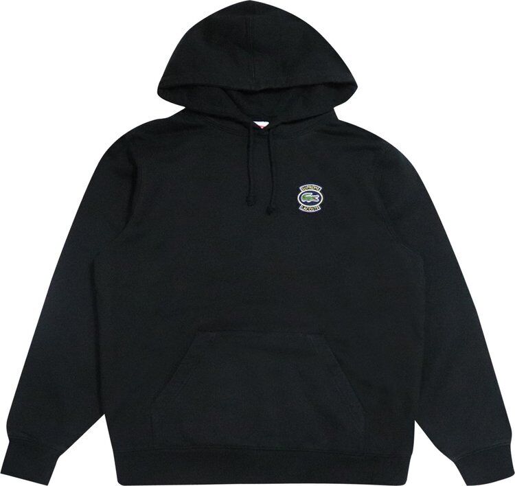 Толстовка Supreme x Lacoste Hooded Sweatshirt 'Black', черный SS18SW3 BLACK | Black фото 1