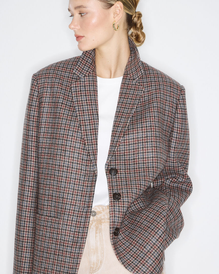 Жакет из шерсти в клетку S