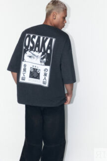 Футболка oversize хлопковая с принтом befree