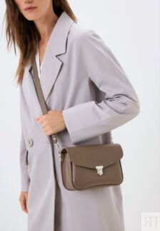 Женская сумка через плечо из натуральной кожи тауп A001 taupe grain