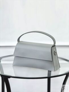 Женская кожаная сумка серая A044 grey mini