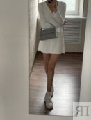 Женская кожаная сумка серая A044 grey mini A044 grey mini фото 2