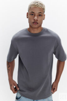 Футболка oversize из хлопкового футера befree