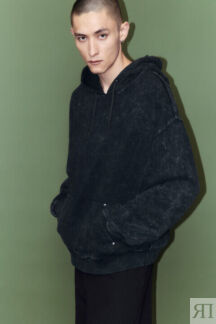Худи oversize с капюшоном и вареным эффектом befree
