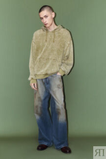 Худи oversize с капюшоном и вареным эффектом befree