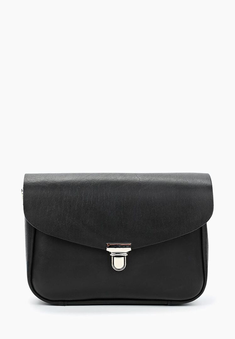 Женская сумка через плечо из натуральной кожи черная A0011