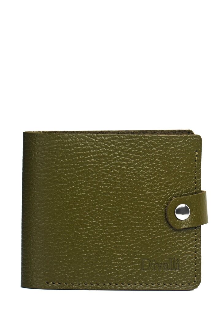 Кожаный кошелек W005 khaki grain