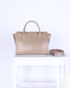 Женская кожаная сумка тоут бежевая A027 beige mini A027 beige mini фото 2