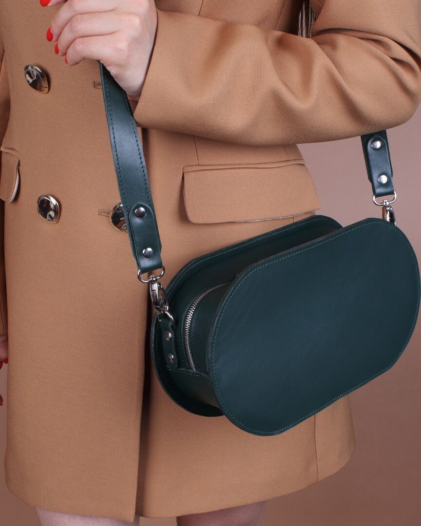 Кожаная сумка A030 emerald