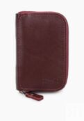 Кожаный кошелек на молнии бордовый W010 burgundy W010 burgundy фото 1