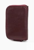 Кожаный кошелек на молнии бордовый W010 burgundy W010 burgundy фото 2