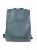 Женский рюкзак из натуральной кожи сине-зеленый B014 teal grain