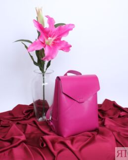 Женский рюкзак из натуральной кожи розовый B003 fuchsia fuchsia