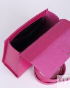 Женская сумка трапеция из натуральной кожи розовая A023 fuchsia A023 fuchsia фото 5