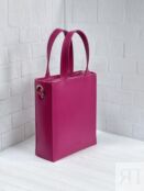 Женская кожаная сумка тоут розовая A038 fuchsia mini A038 fuchsia mini фото 2