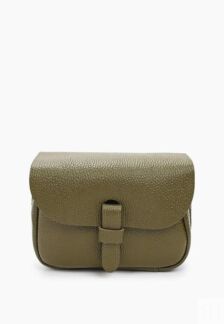Женская кожаная поясная сумка хаки A016 khaki mini grain