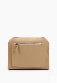 Женская кожаная сумка кросс-боди бежевая A017 beige grain