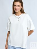 Футболка свободного фасона из хлопка с подвеской zolla 025133279093 фото 2