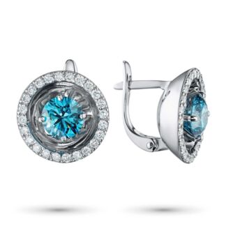 Серьги из белого золота э0912сг12210607_blue ЭПЛ Даймонд э0912сг12210607_bl