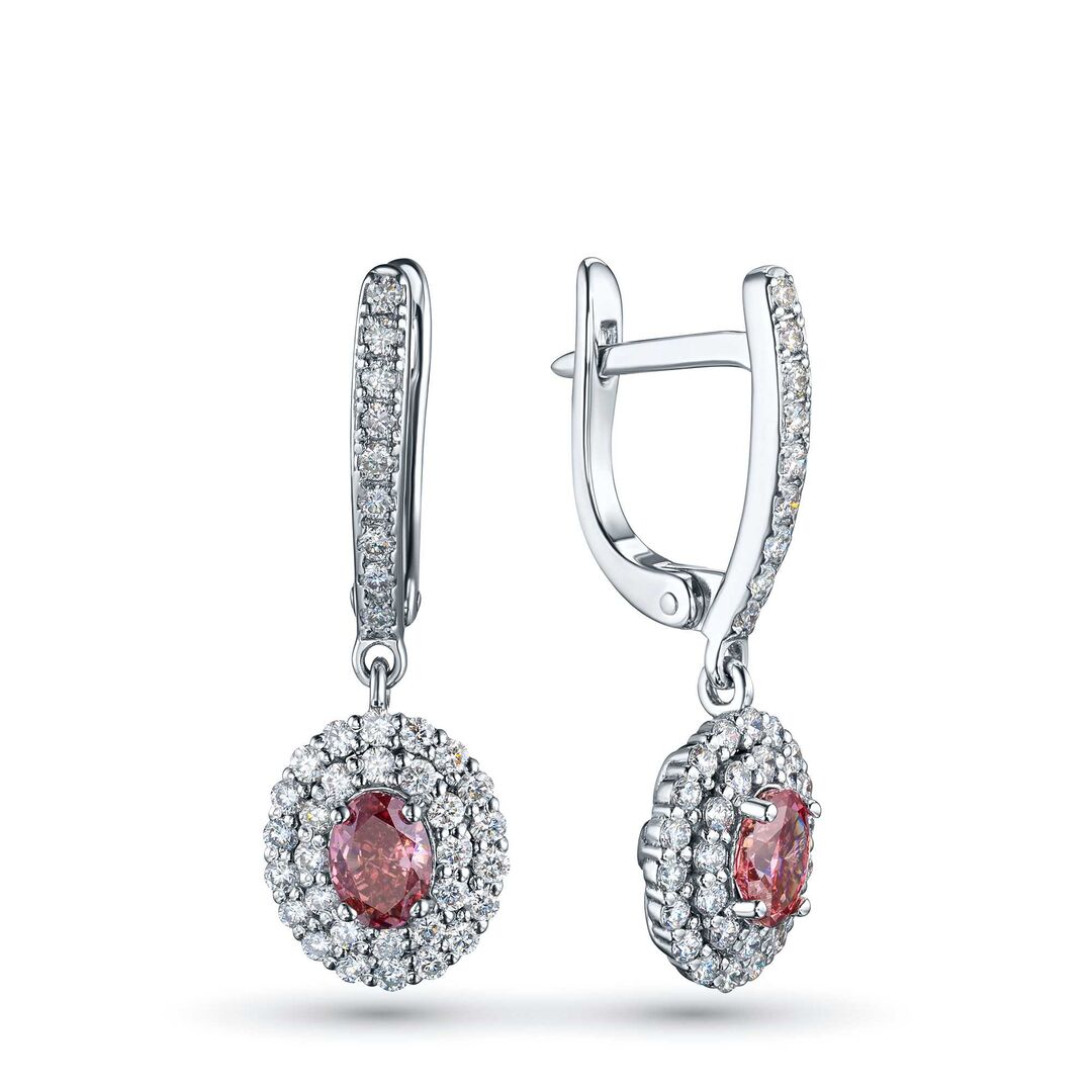 Серьги из белого золота э0912сг06220946_pink ЭПЛ Даймонд э0912сг06220946_pi 7000001818959 фото 1